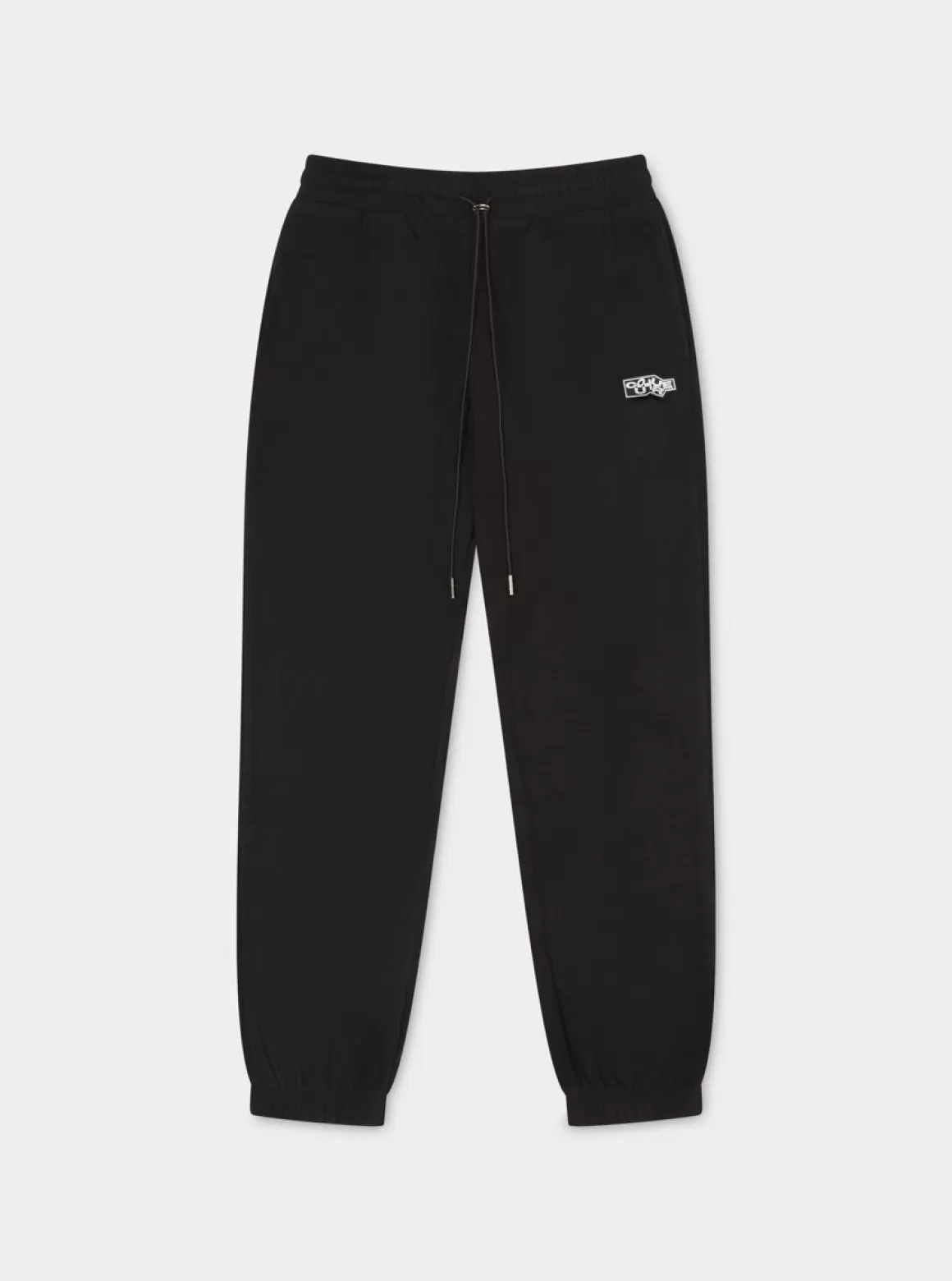 The Couture Club Bottoms>Polar Fleece Rubber Badge Tracksuit Joggers Black