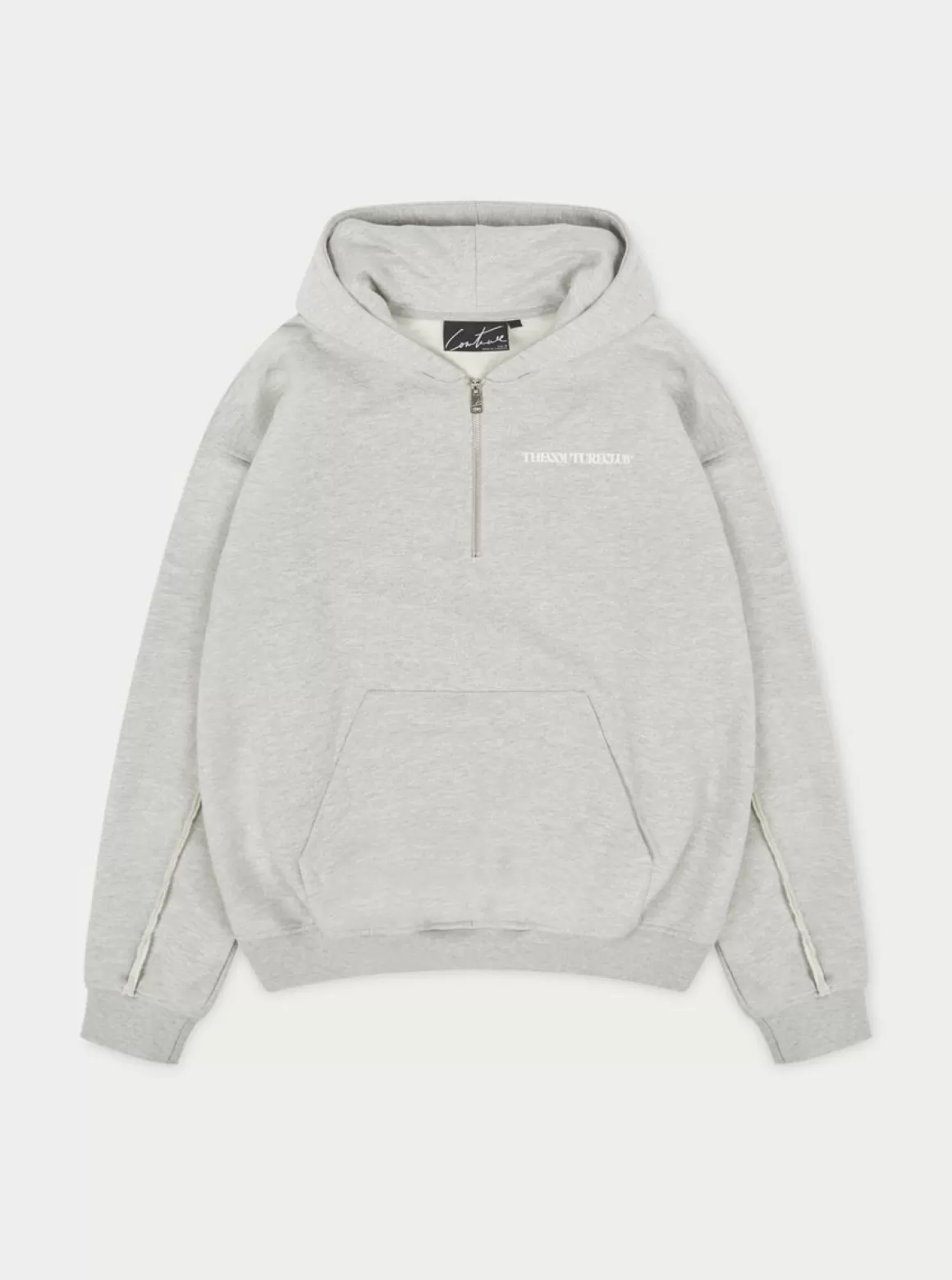 The Couture Club Hoodies>Raw Seam Quarter Zip Hoodie Greymarl