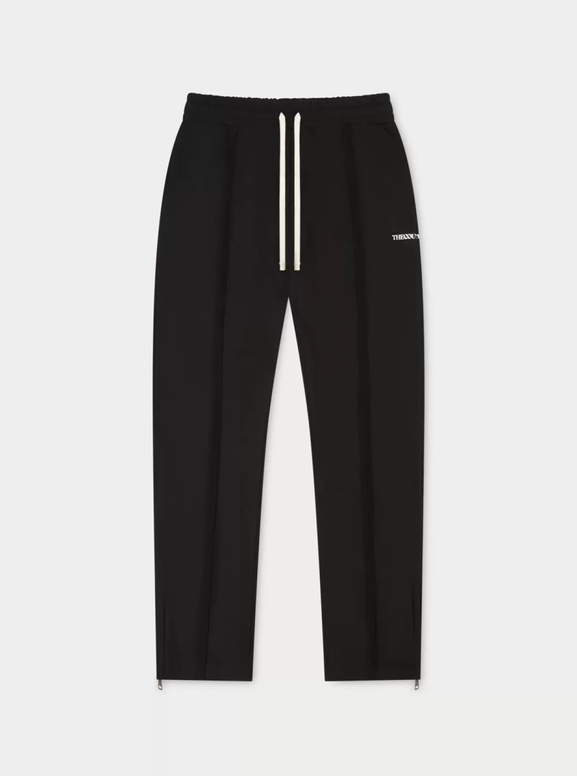 The Couture Club Bottoms>Raw Seam Straight Leg Joggers Black