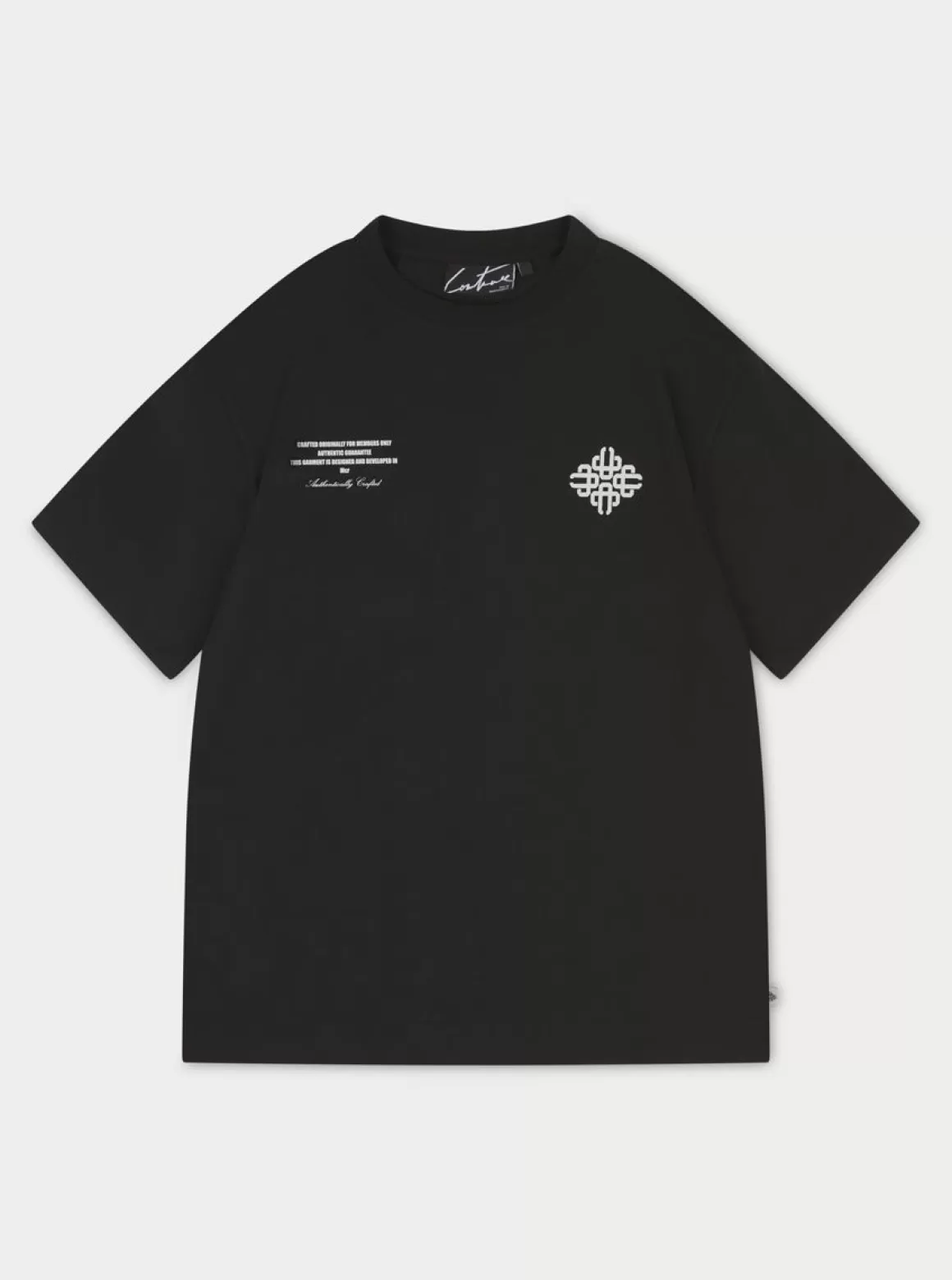 The Couture Club T-Shirts>Repeat Emblem Script Relaxed T-Shirt Black