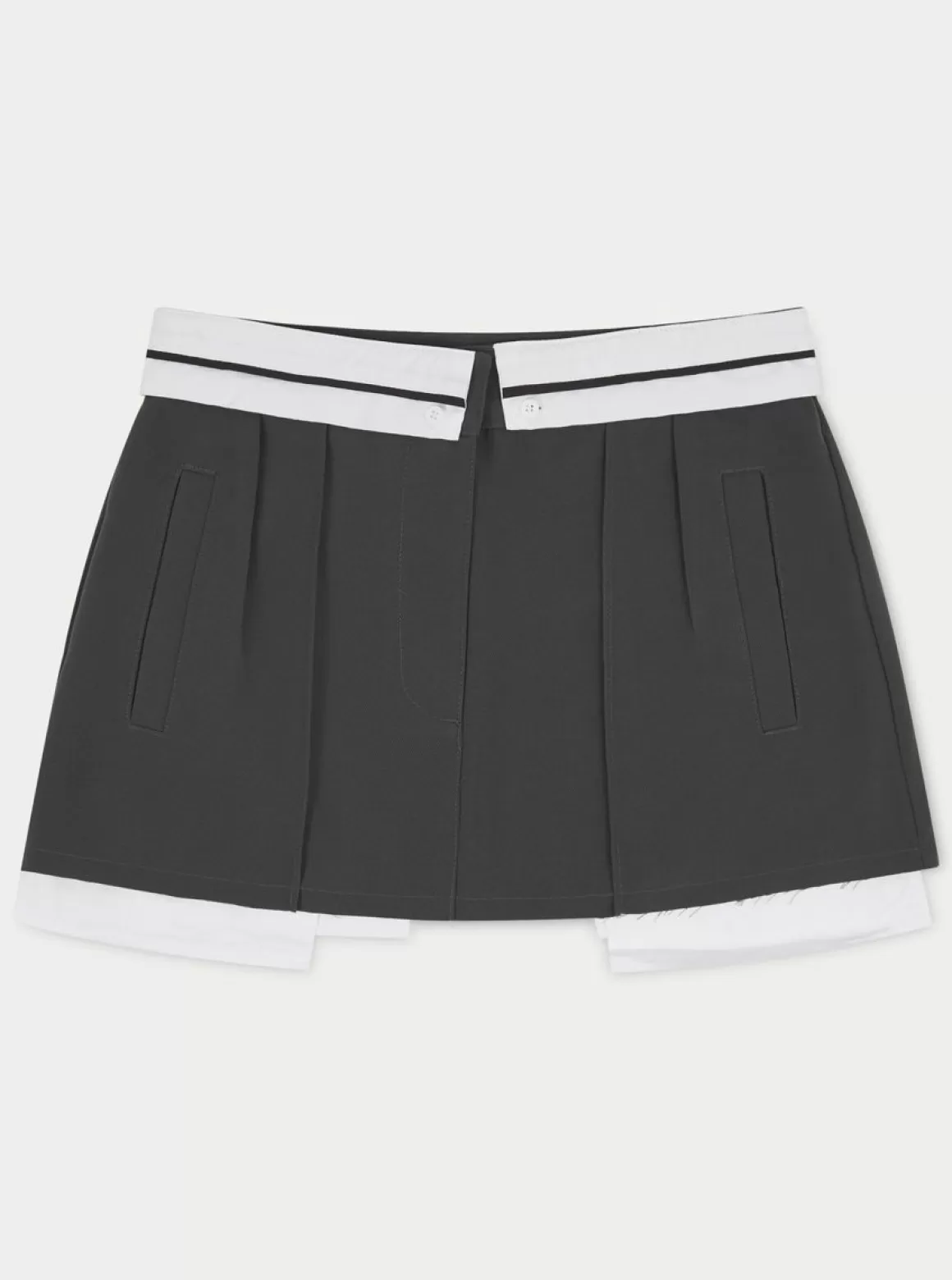 The Couture Club Skirts>Reverse Waistband Mini Skirt Charcoal