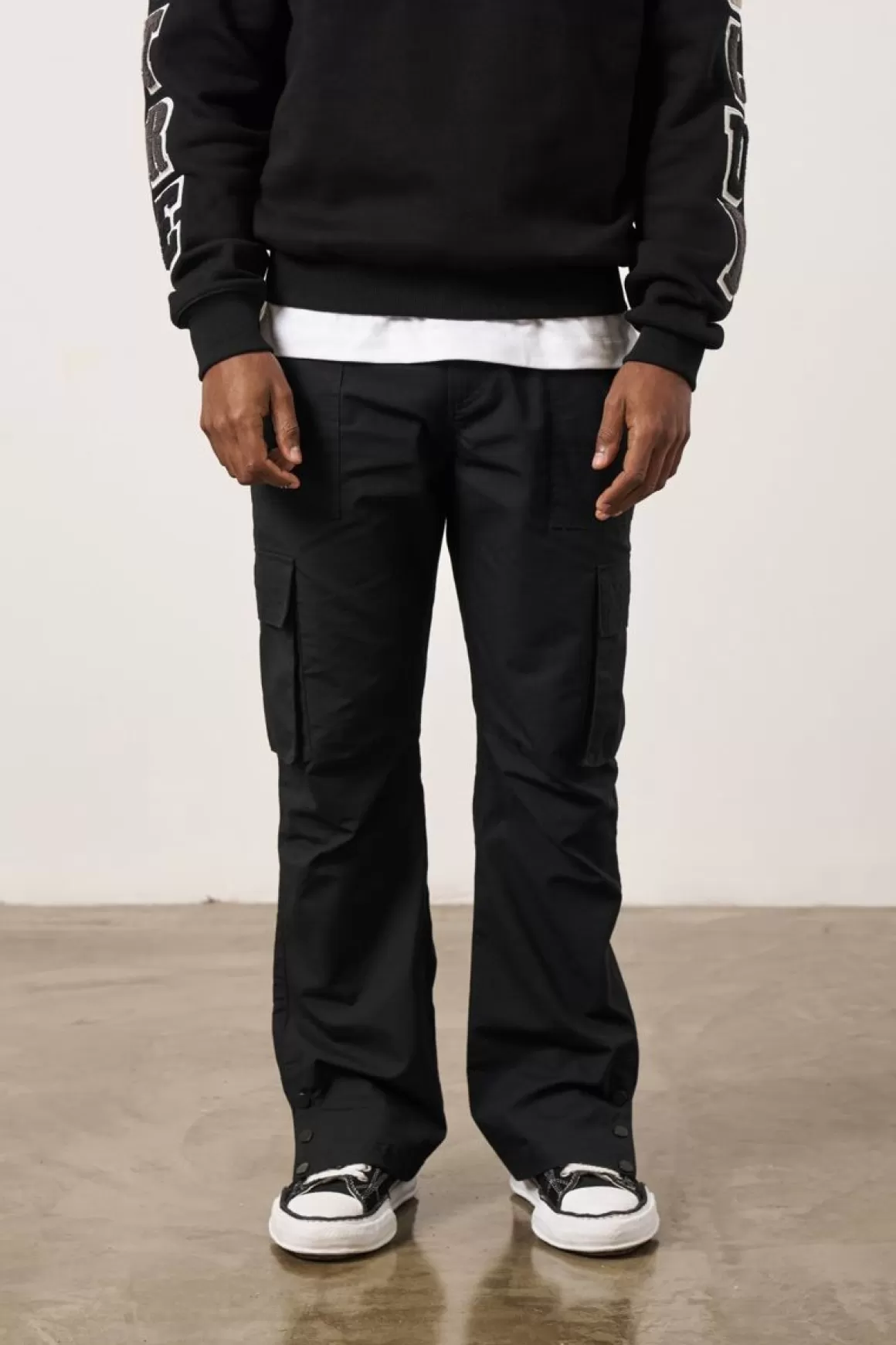 The Couture Club Cargo Pants>Ripstop Relaxed Cargo Trousers Black