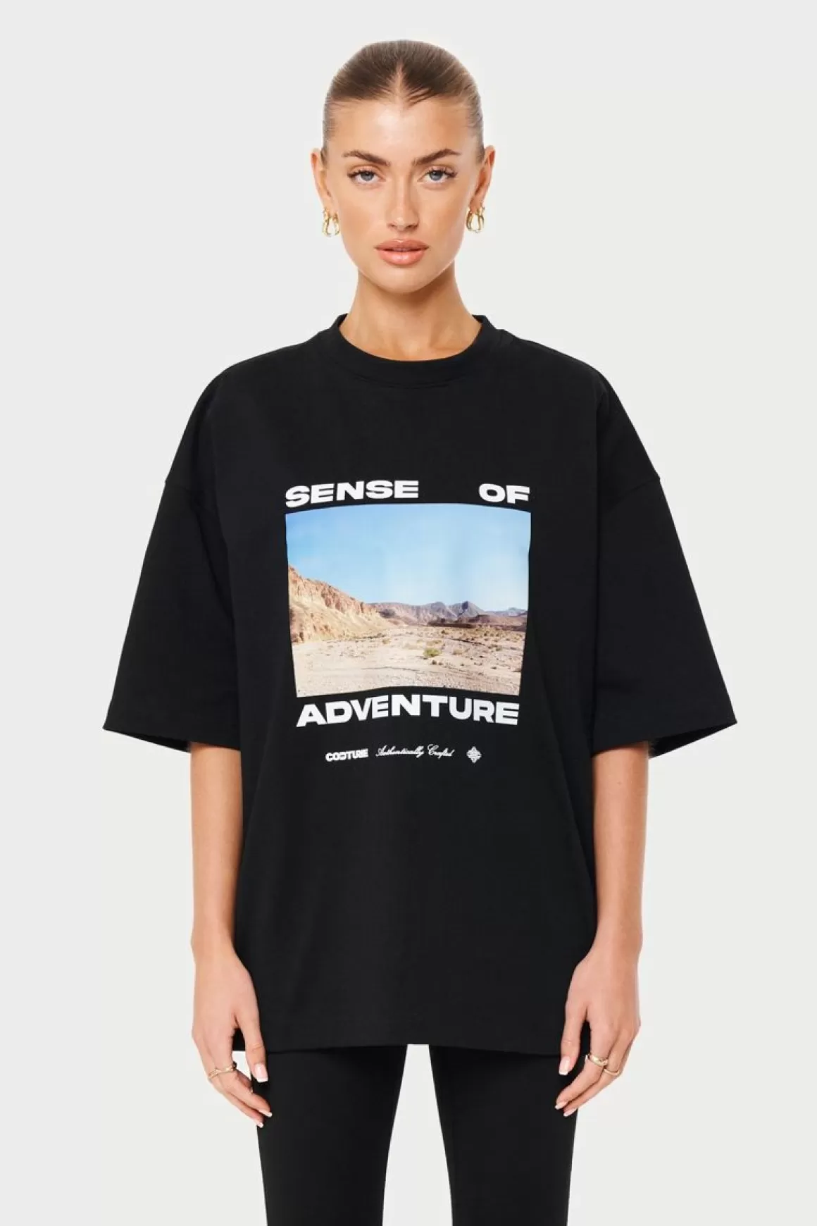 The Couture Club T-Shirts>Sense Of Adventure Oversized T-Shirt Black