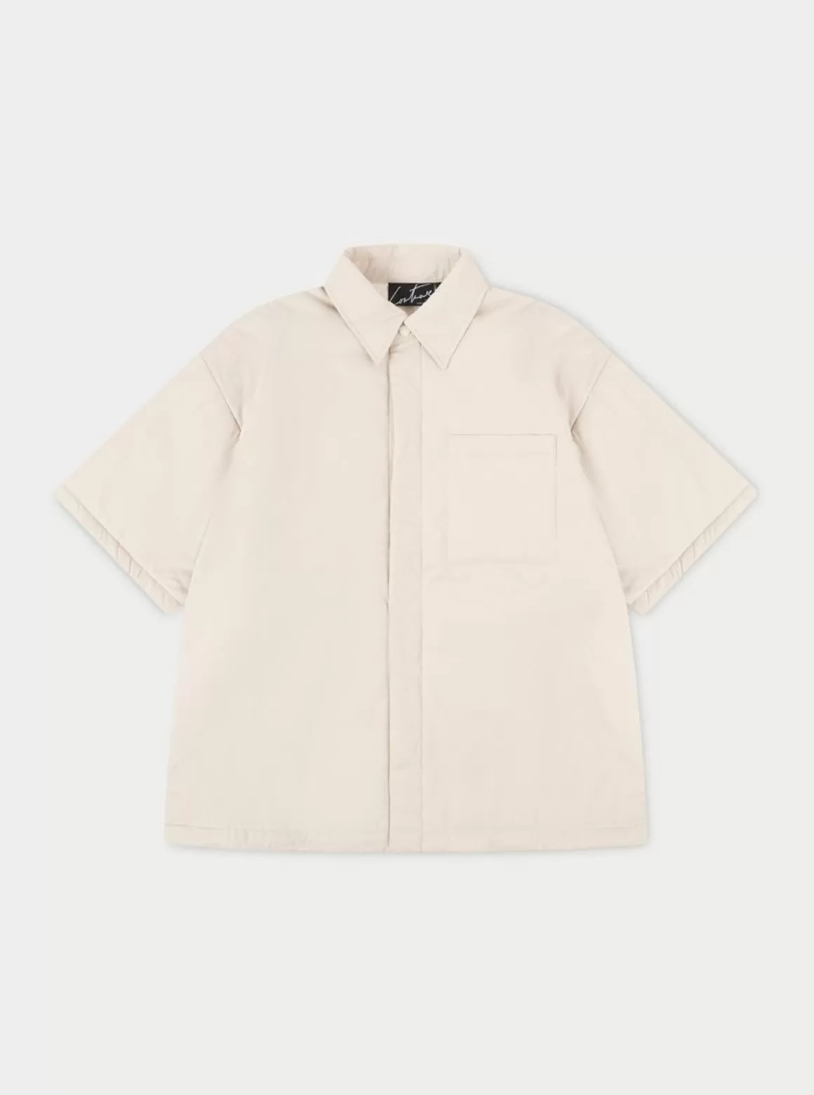 The Couture Club Shirts>Short Sleeve Padded Shirt Offwhite