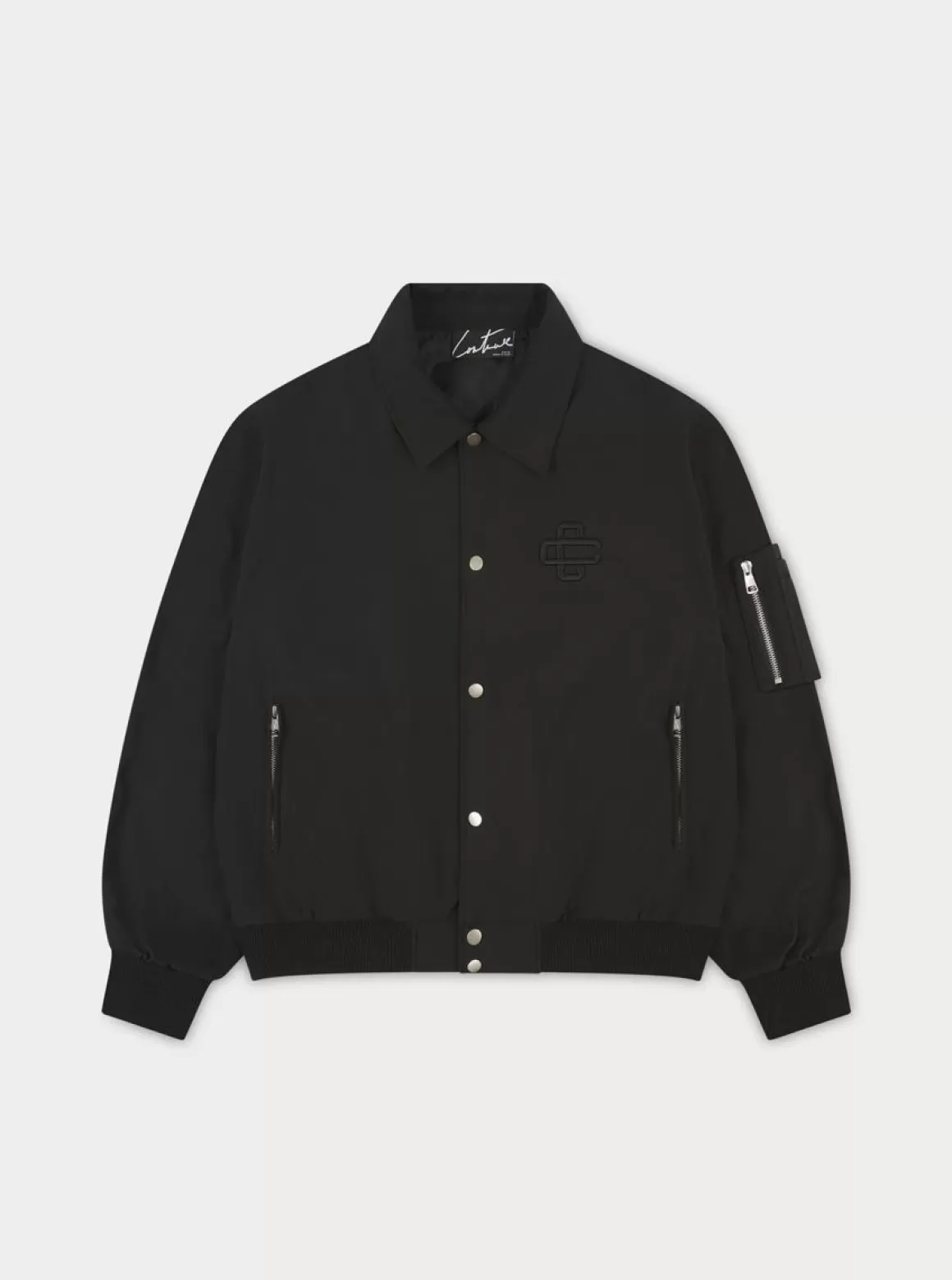 The Couture Club Coats & Jackets>Smart Nylon Bomber Jacket Black