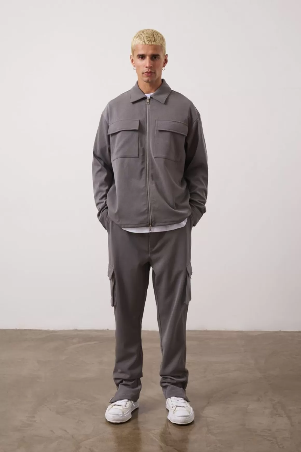 The Couture Club Cargo Pants>Technical Rib Smart Cargos Charcoal