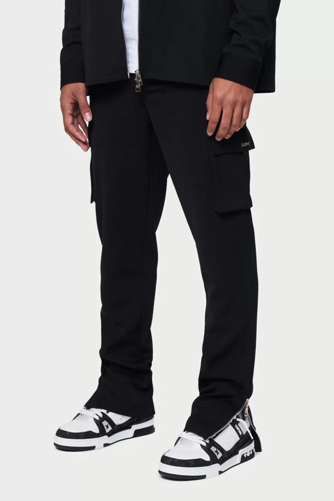 The Couture Club Cargo Pants>Technical Rib Smart Cargos Black