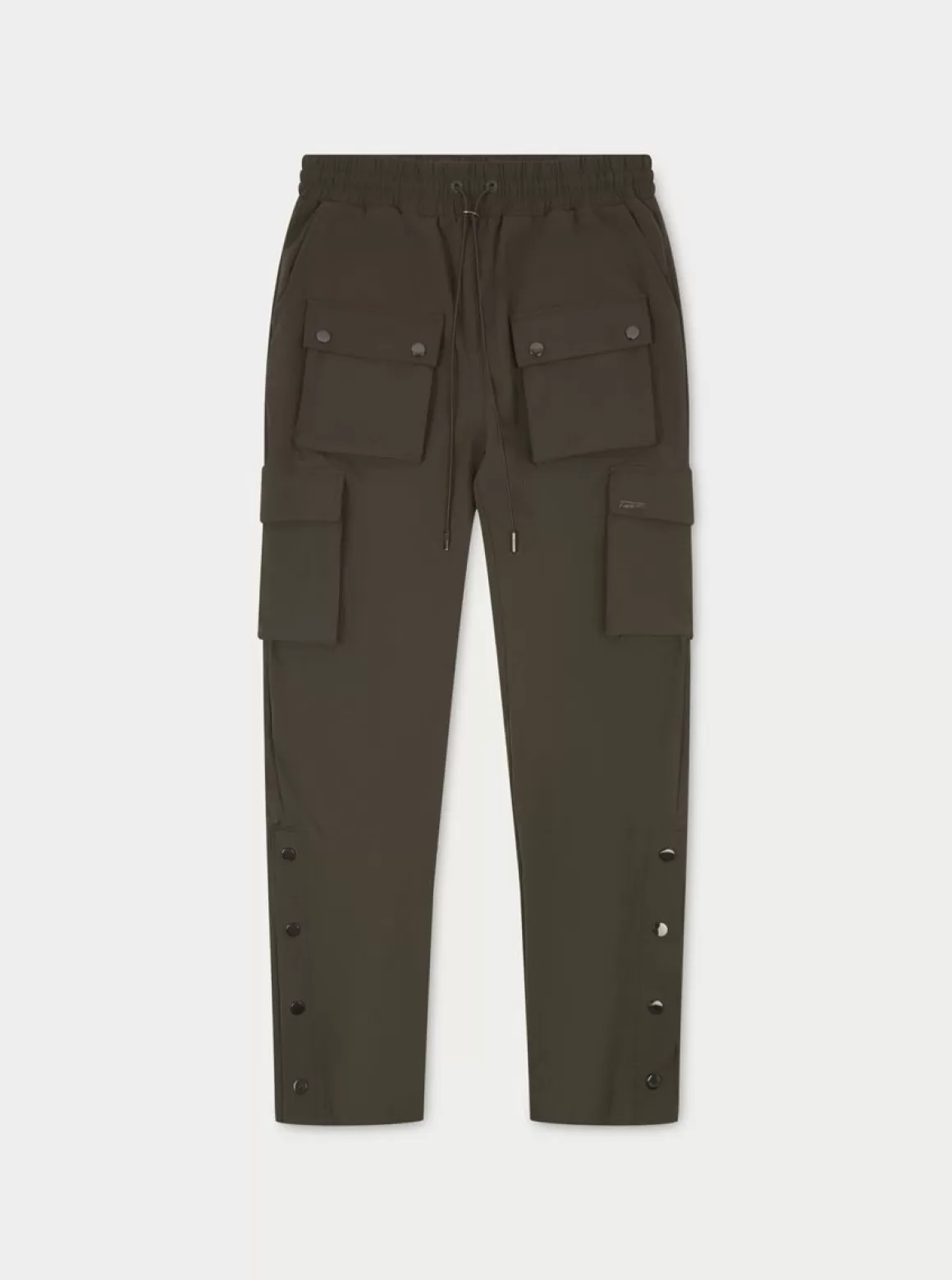 The Couture Club Cargo Pants>Technical Stretch Popper Detail Cargo Pants Mocha