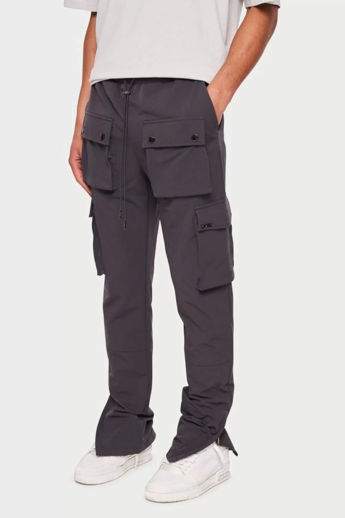 The Couture Club Cargo Pants>Technical Stretch Zip Cargo Pants Charcoal