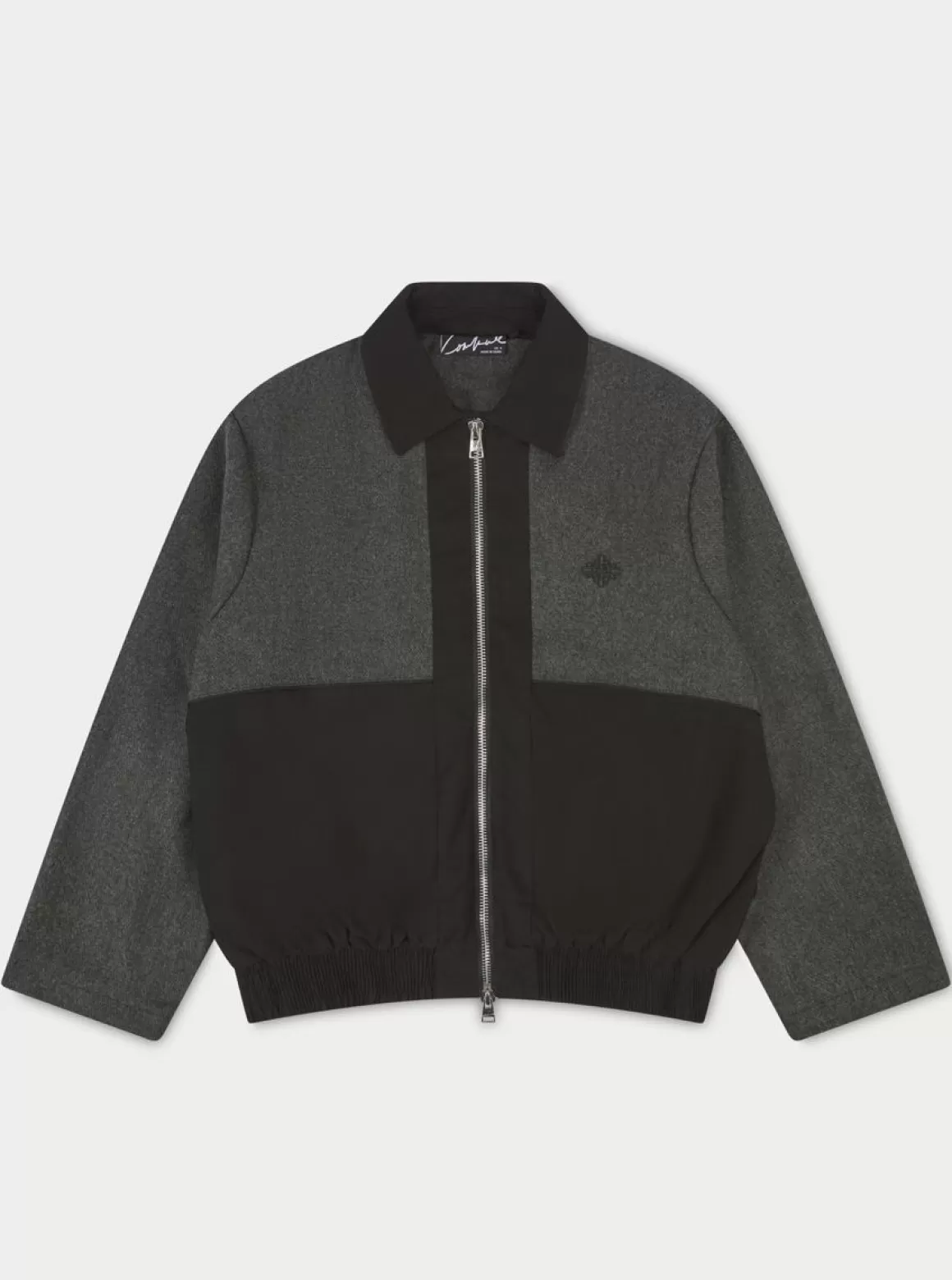 The Couture Club Coats & Jackets>Tweed Panelled Bomber Jacket Grey