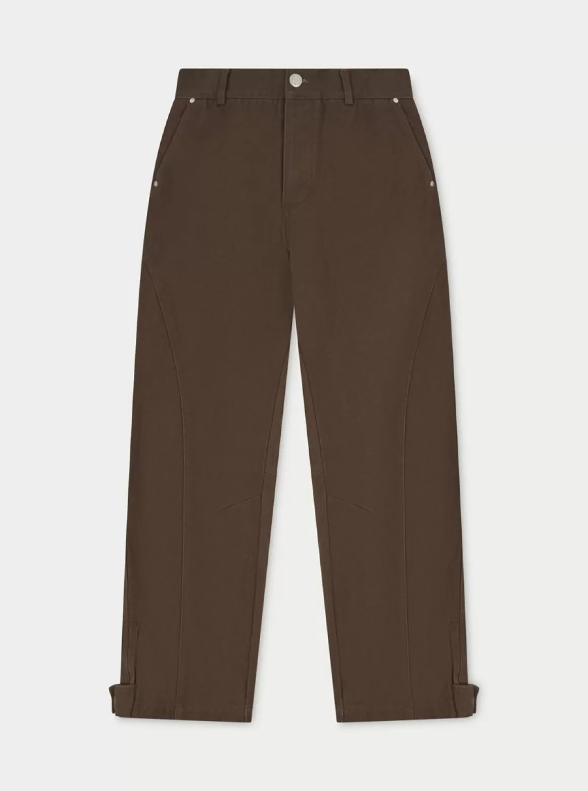 The Couture Club Bottoms>Woven Canvas Distressed Trouser Brown